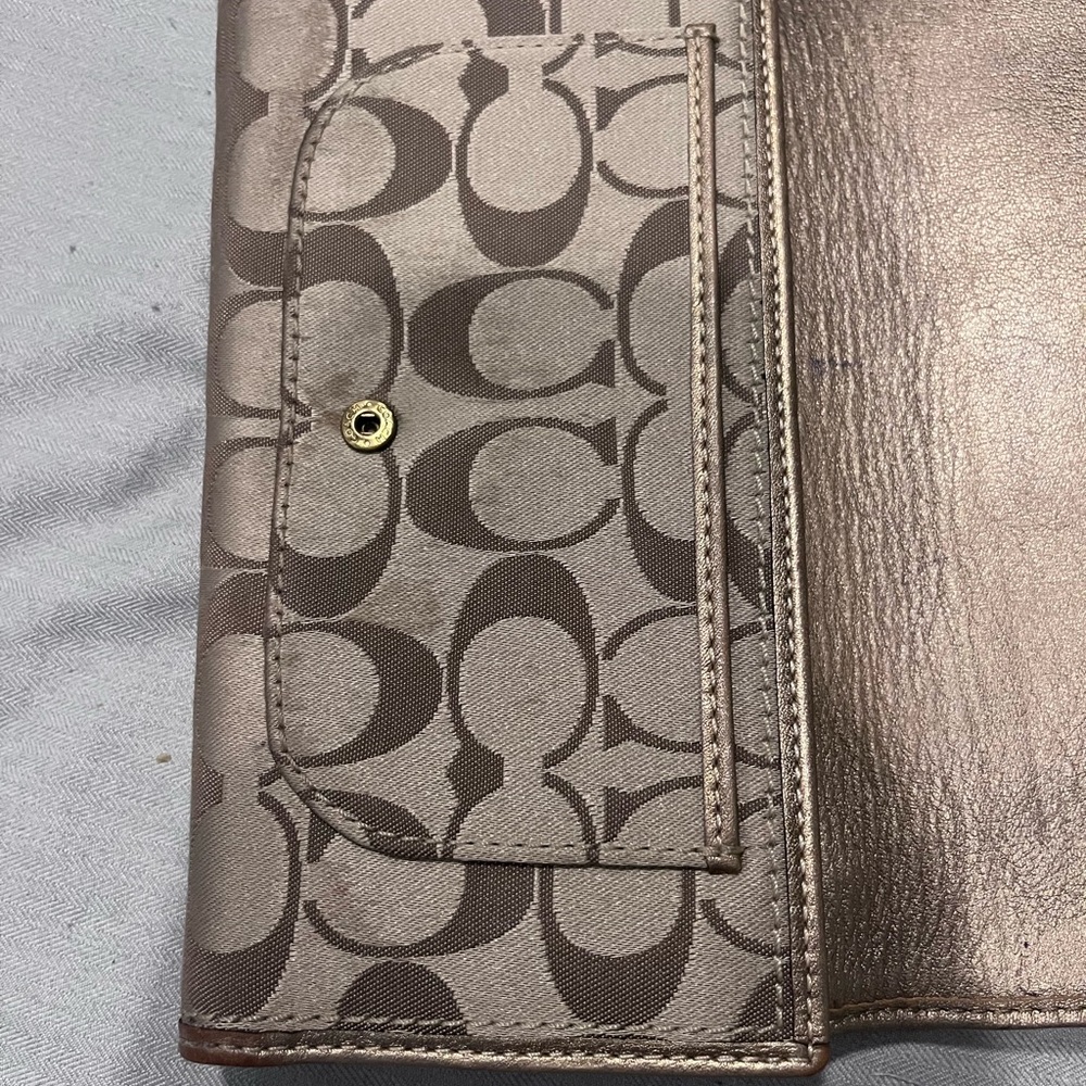 Coach Brown Signature Wallet with Monogram Pattern - Picture 4 of 4